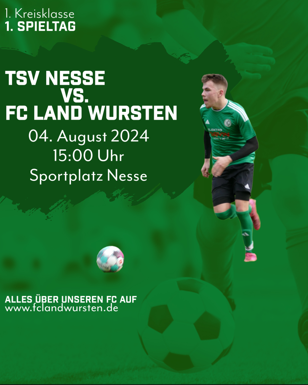 Mehr über den Artikel erfahren 1. Spieltag: TSV Nesse – FC Land Wursten